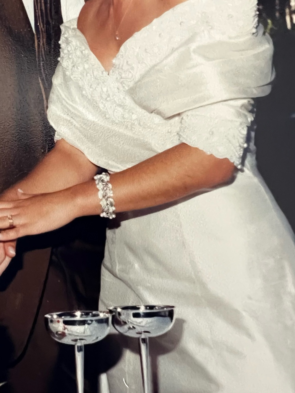 Vintage Watters & Watters Hand Beaded Silk Shantung Gown | Old Hollywood Bridal